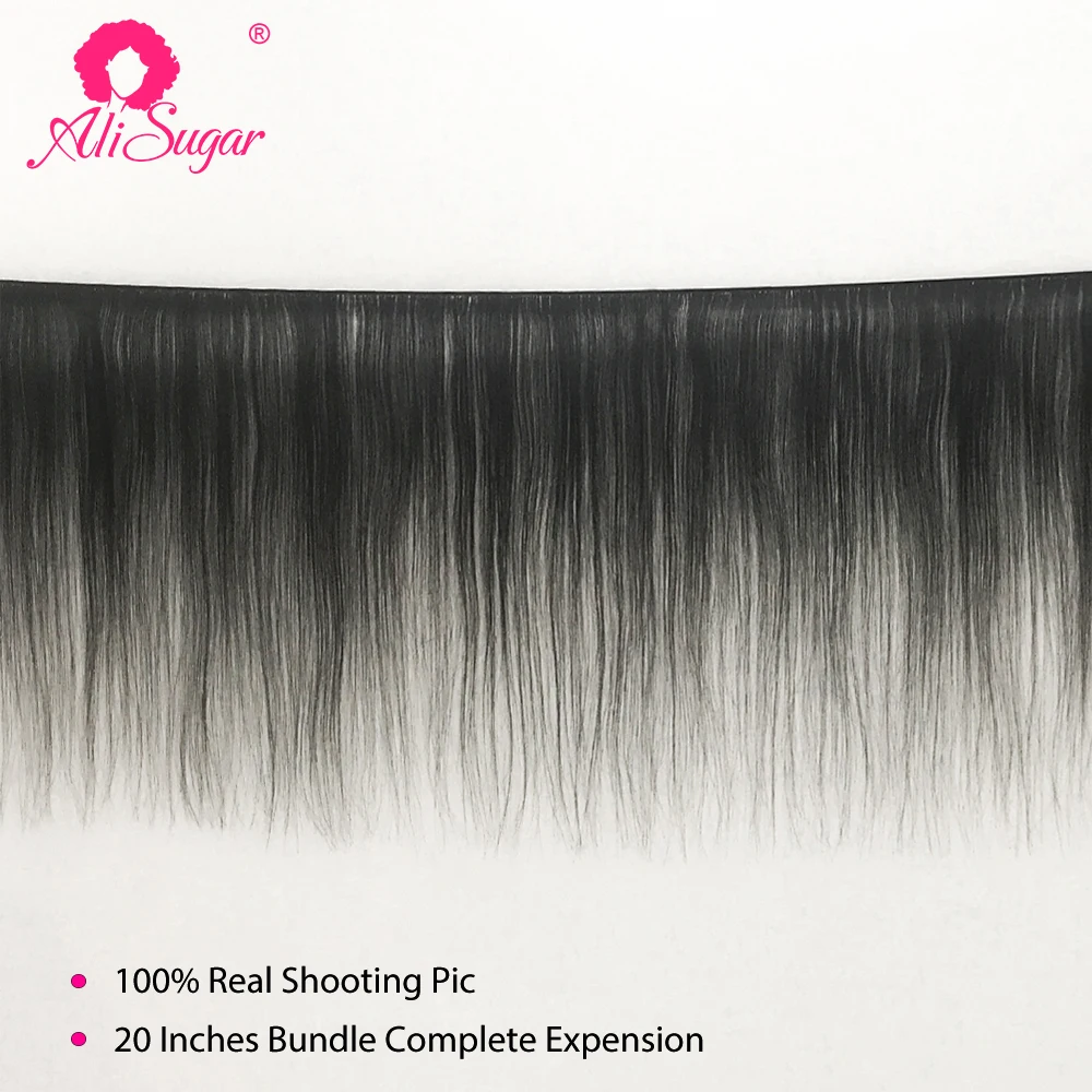 Ali Sugar Virgin Hair Malaysian Silky Straight 3 Bundles With Closure 4*4 Lace Natural Color M-Ratio Raw Human Extensions | Шиньоны и