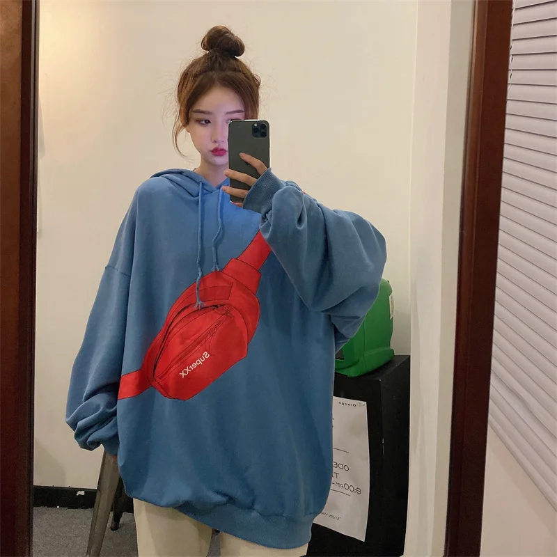 

Large Hoody Hooded Sweater for Women Velvet Padded Thickened Coat Rac
