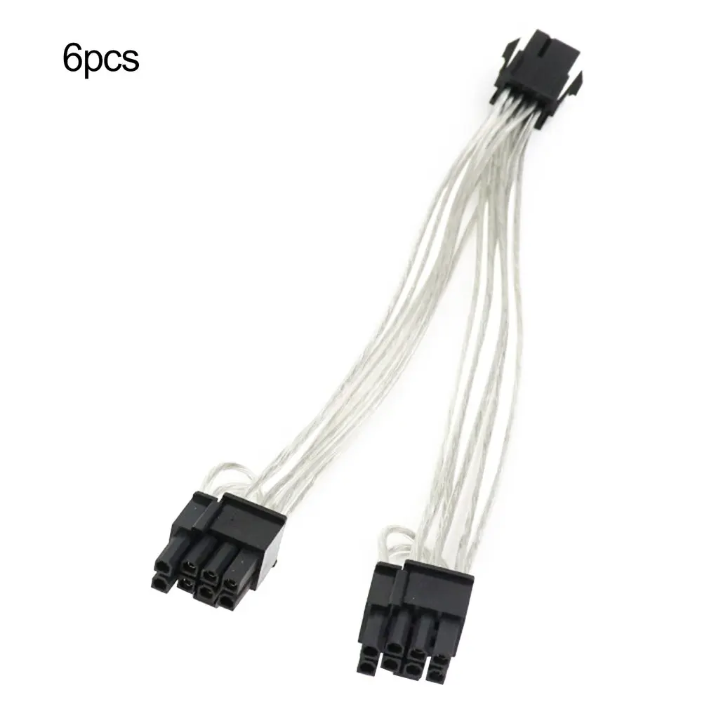 

6 шт. компьютерный графический процессор PCIe 6-контактный/8-контактный разъем на двойной 2X 8-контактный (6 + 2) штекер PCI-Express адаптер питания в опл...