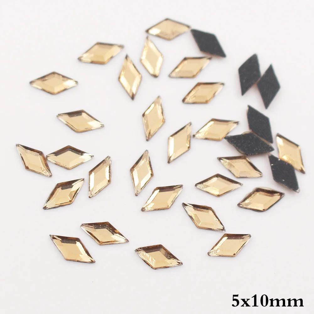 Новые блестящие бусины в форме ромба камни стразы с горячей фиксацией для одежды