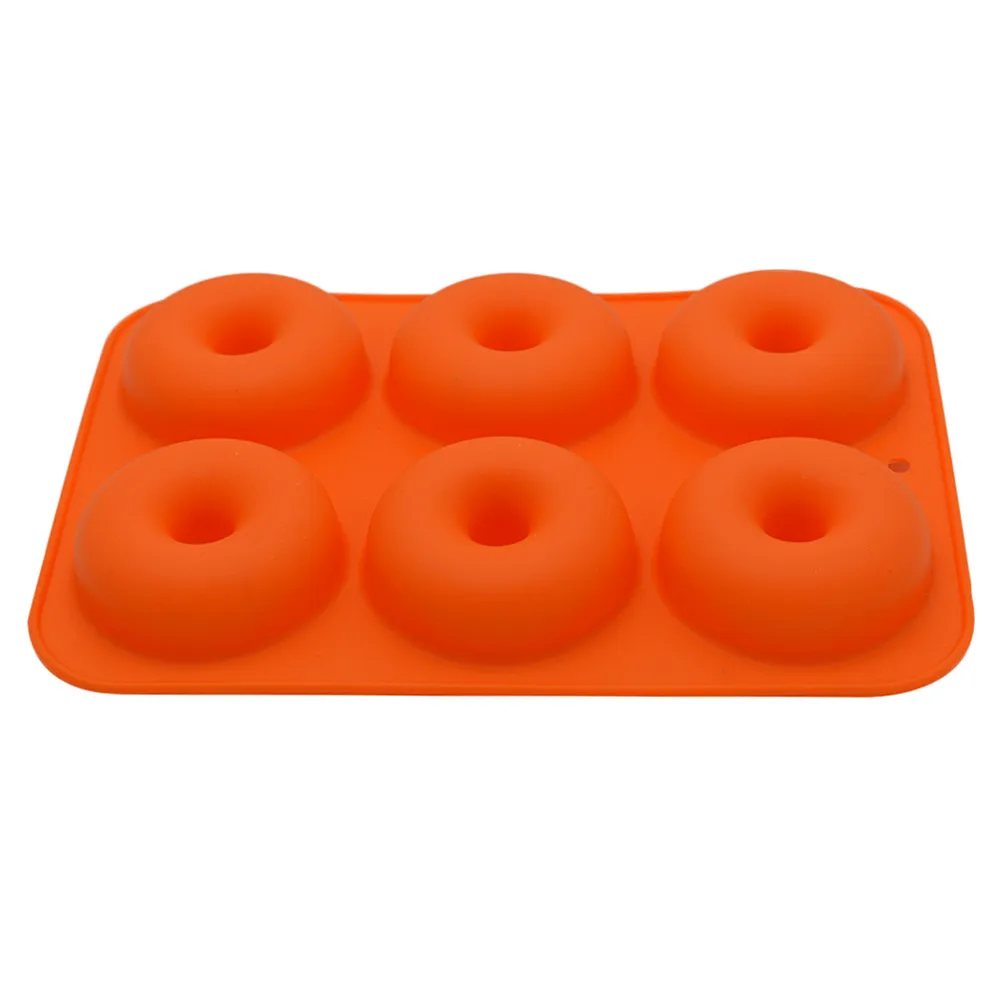 

Six Lattice Multicolor Donut Baking Tool Kitchen Cake Mold Brightly Colored Silicone Donut Baking Pan Mould Decoration Tools