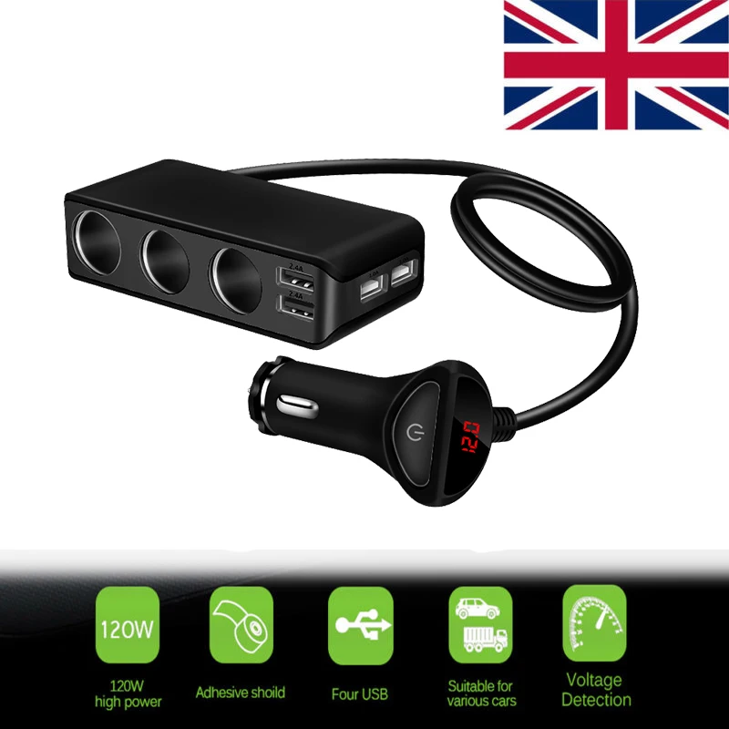 Powstro 6.8A к автомобильному зарядному устройству с 4 USB портами для IPhone IPad Samsung