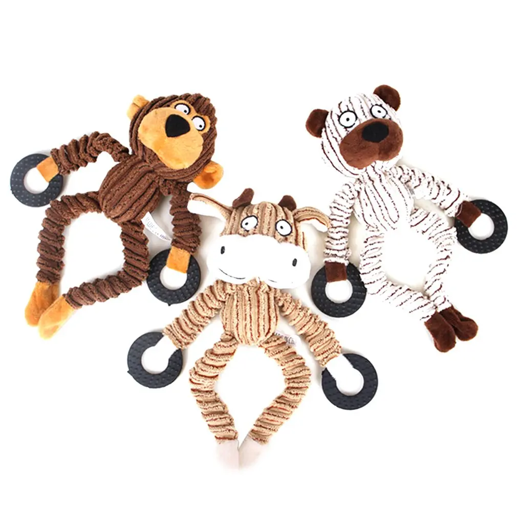

Fun Pet Toy Donkey Shape Corduroy Chew Toy For Dogs Puppy Squeaker Squeaky Plush Bone Molar Dog Toy Pet Training Dog Accessories