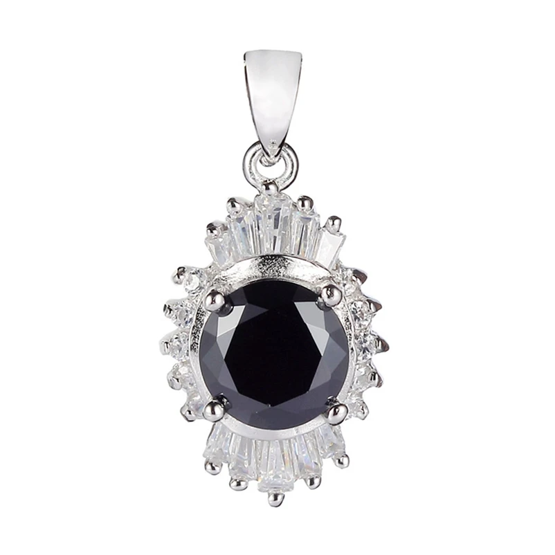 Eulonvan vintage 925 sterling silver christmas pendant for women Jewelry &amp Accessories dropshipping Black Cubic Zirconia S-3716 |