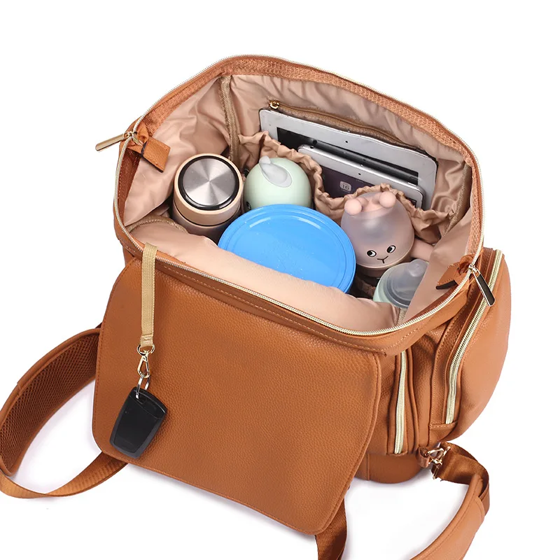 Водонепроницаемый рюкзак из искусственной кожи для подгузников Вместительная