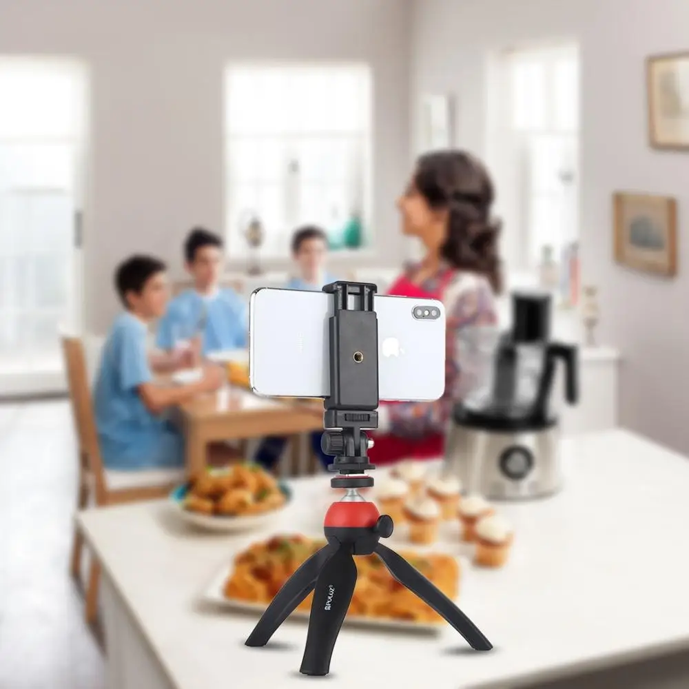 

PULUZ 1/4 inch Screw Thread Cold Shoe Tripod Mount Adapter with Phone Clamp