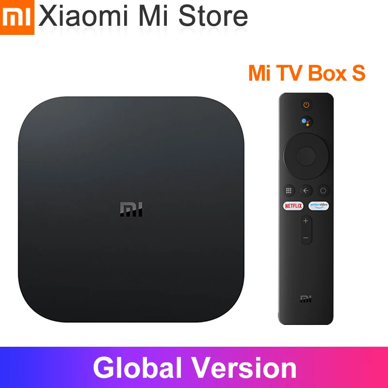 Оригинальная глобальная версия Xiaomi mi Box S Android 8 1 4 K четырехъядерный Smart tv 2 ГБ HD 4G 5 8G