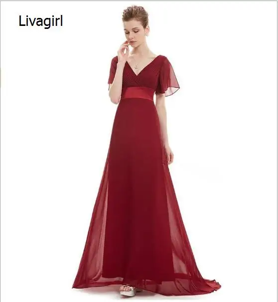 Женское шифоновое платье Элегантное Длинное Вечернее подружки невесты с v