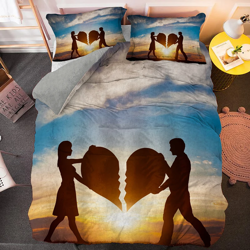 Красивый закат принт 3D кровать Стёганое одеяло постельное белье и наволочки для