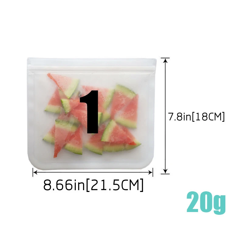 Translucent Frosted PEVA Food Preservation Bag Thick Silicone Storage Freezer Reusable Seal Vacuum Kitchen Organize | Дом и сад