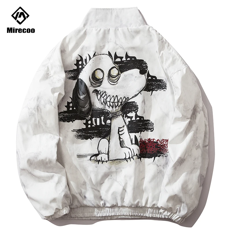 

Куртка мужская с мультяшным принтом, модная Повседневная ветровка в стиле хип-хоп, современное модное пальто, уличная одежда, 2020