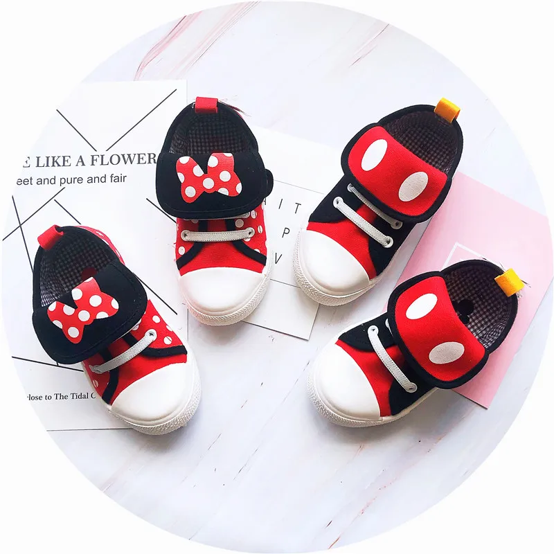 Туфли детские с бантом мягкая Нескользящая холщовая обувь для мальчиков и