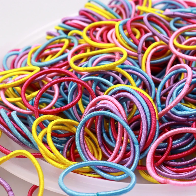 

200/300pcs Elastic Rubber Hair Tie Cute And Diverse Hair Ring Colorful Hair Accessories Ponytail Fixer Fashion Headwear