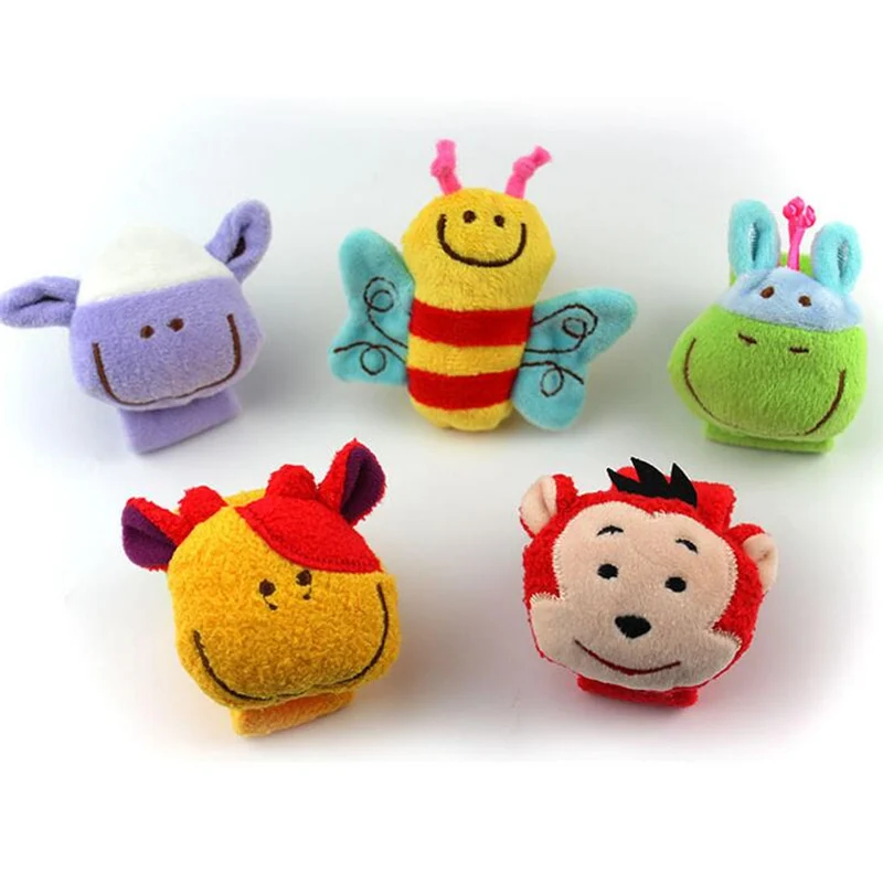 Cartoon Animal Baby Rattles Baby Toy Wrist Strap Children Infant Soft Handbells Plush Toy 0-12 Months I0349