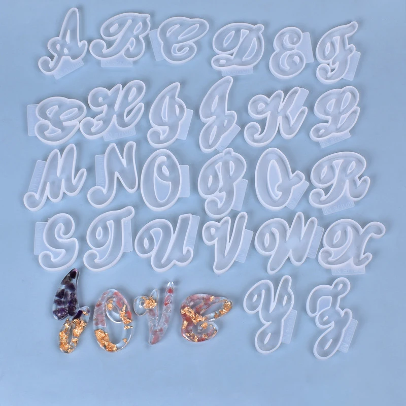 

26 Letters in Customized Version Personalized Pendant Set Silicone Diy Crystal Glue Mold DIY Handmade Jewelry