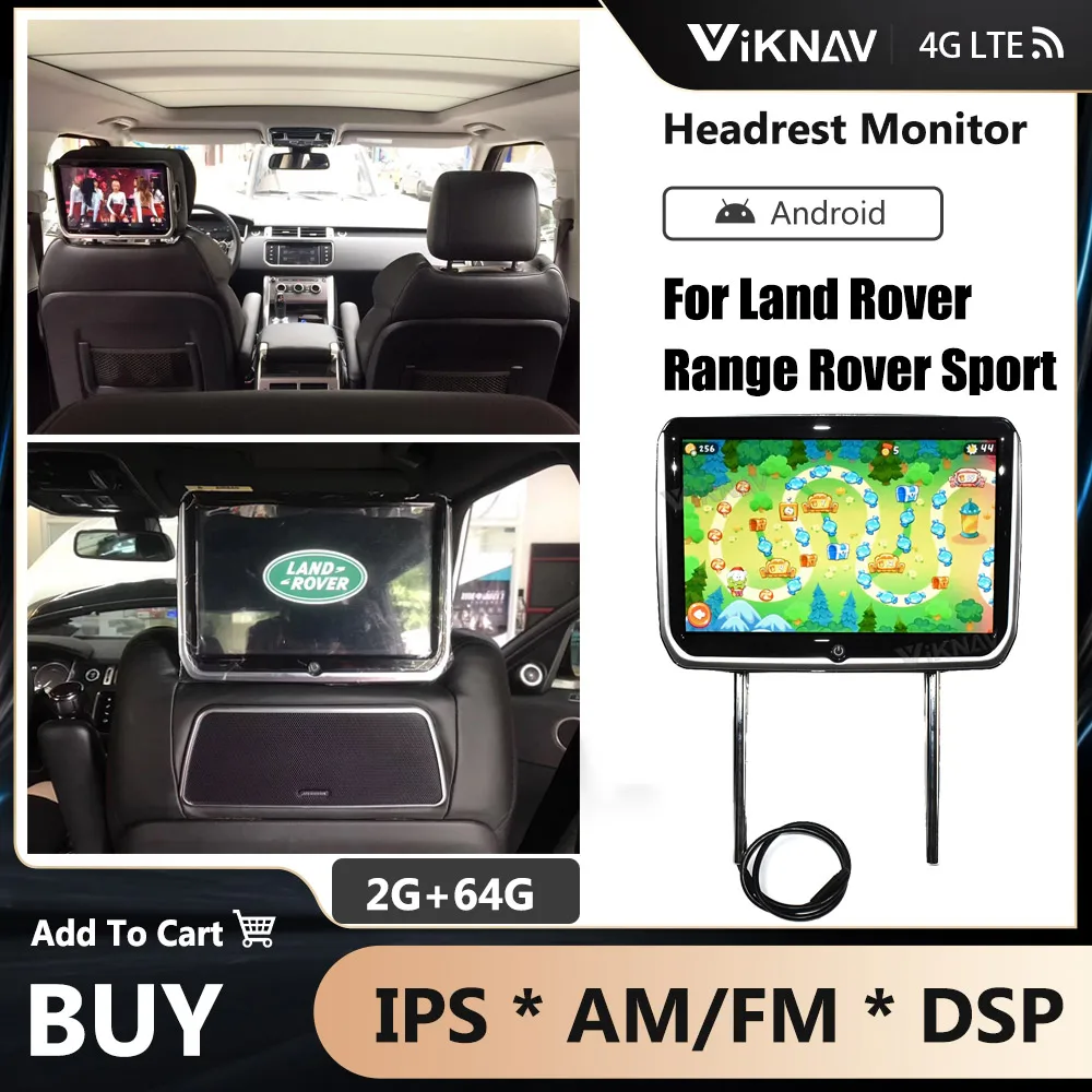 

Монитор на подголовник с сенсорным экраном Android 10 дюймов для Land Rover Range Rover Sport стерео видеоплеер дисплей BT Wifi беспроводной