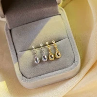 s925 sterling silver shiny rhinestone zircon drop earrings temperament luxury all match style earrings
