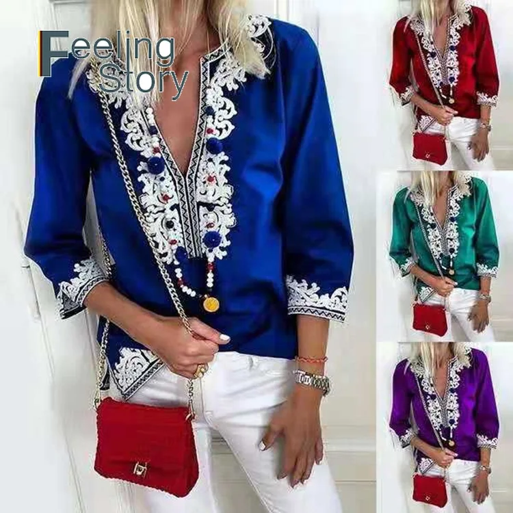 Boho Туника женские большие размеры Повседневное дамы Для женщин s летние топы и