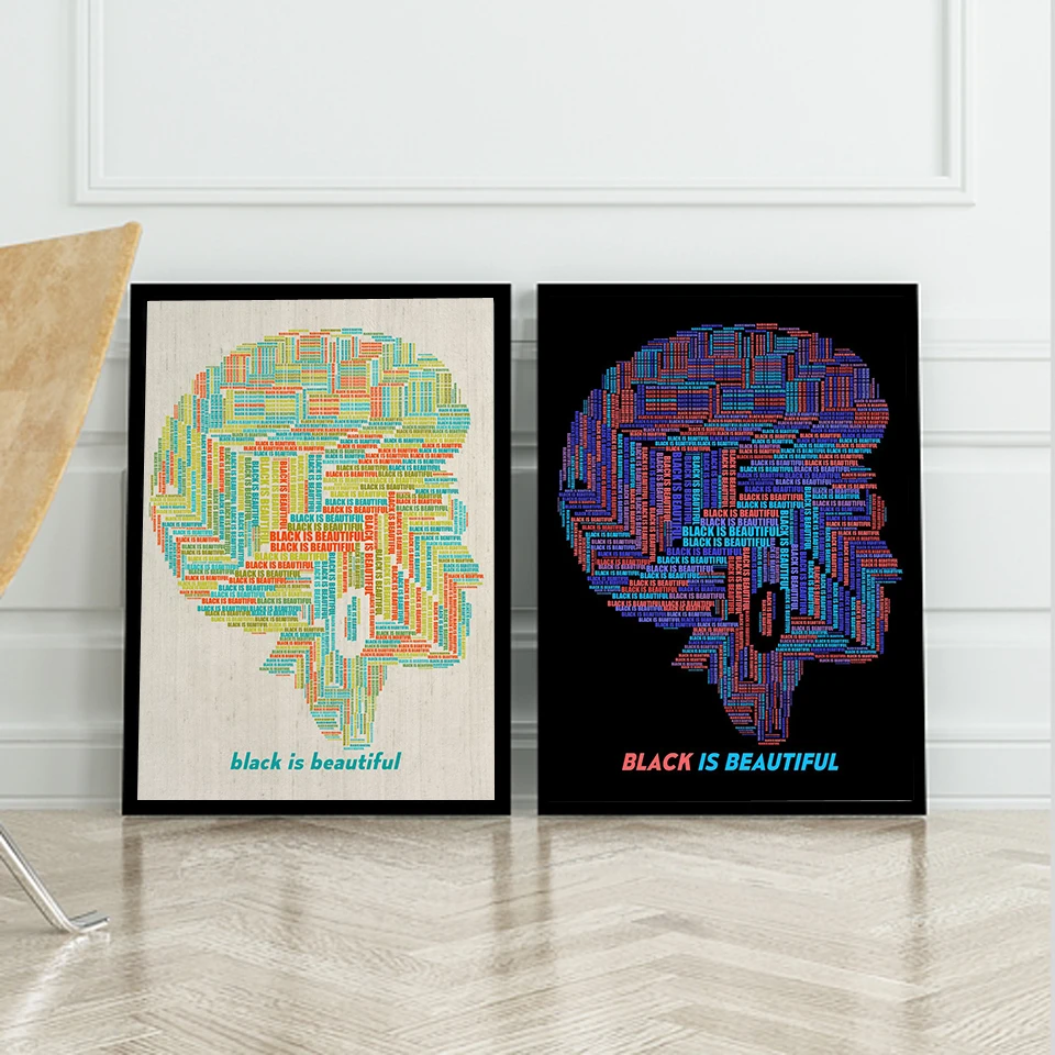 

Черный-прекрасный ретро-плакат, состоящий из английских букв. Картина на холсте, Настенная картина, принты, домашний декор