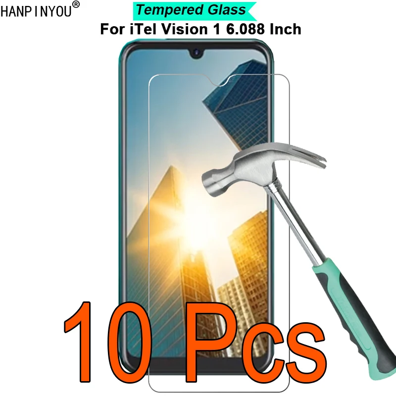 

10 Pcs/Lot For iTel Vision 1 6.088" 9H Hardness 2.5D Ultra-thin Toughened Tempered Glass Film Screen Protector Guard