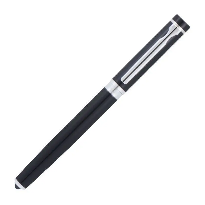 

New Duke P3 Vivid black Vintage Metal Fountain Pen with Silver Clip Quality Medium Nib Gift Pen & Box Business Office Supplies