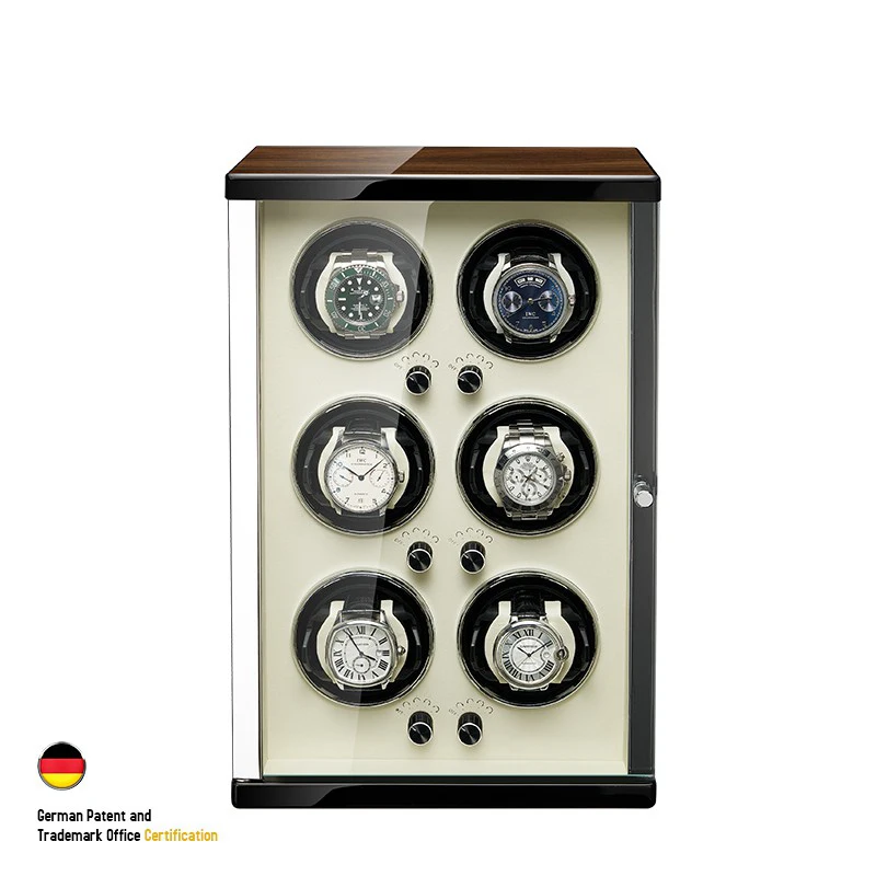 

Arrival Watch Winder for 6 Automatic Japanese Mabuchi Mute Motor Watch Storage Box watches Display Case Box Gift