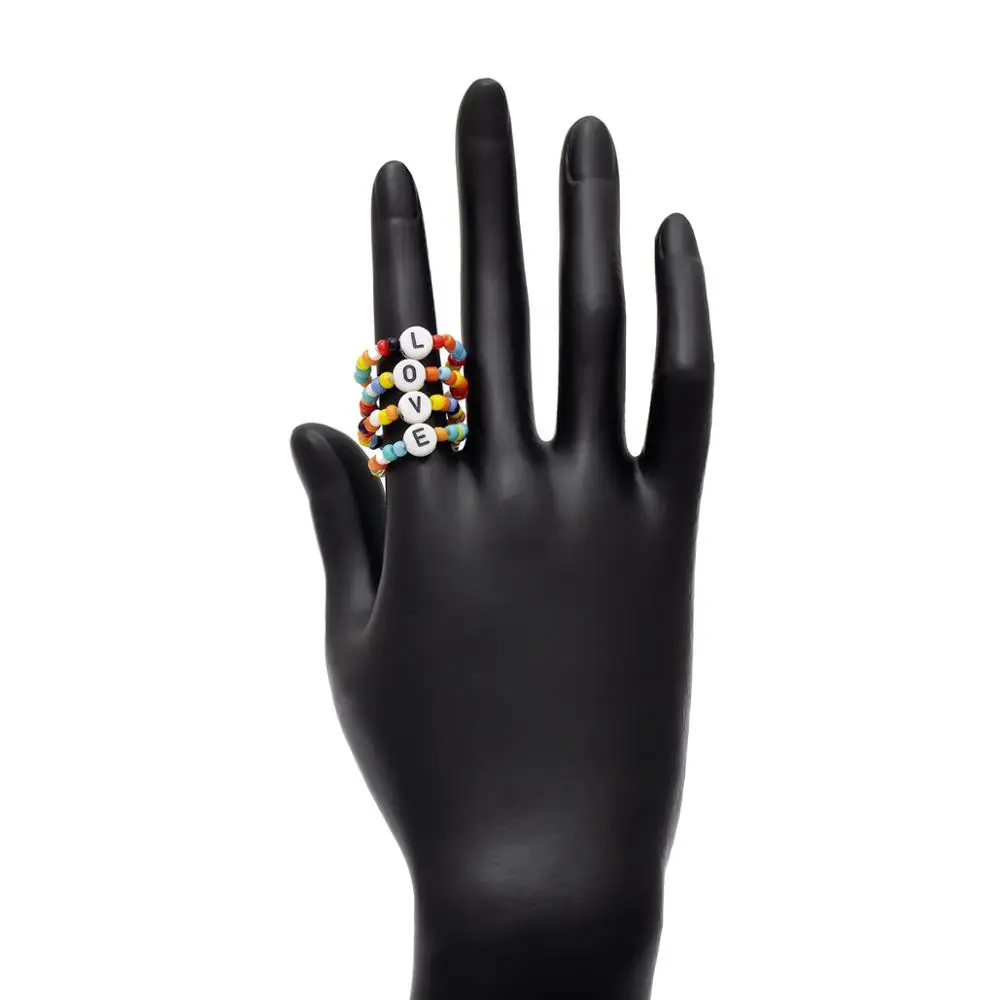 Однотонное кольцо с круглым камнем подвеска любовь растягивающиеся Кольца Набор