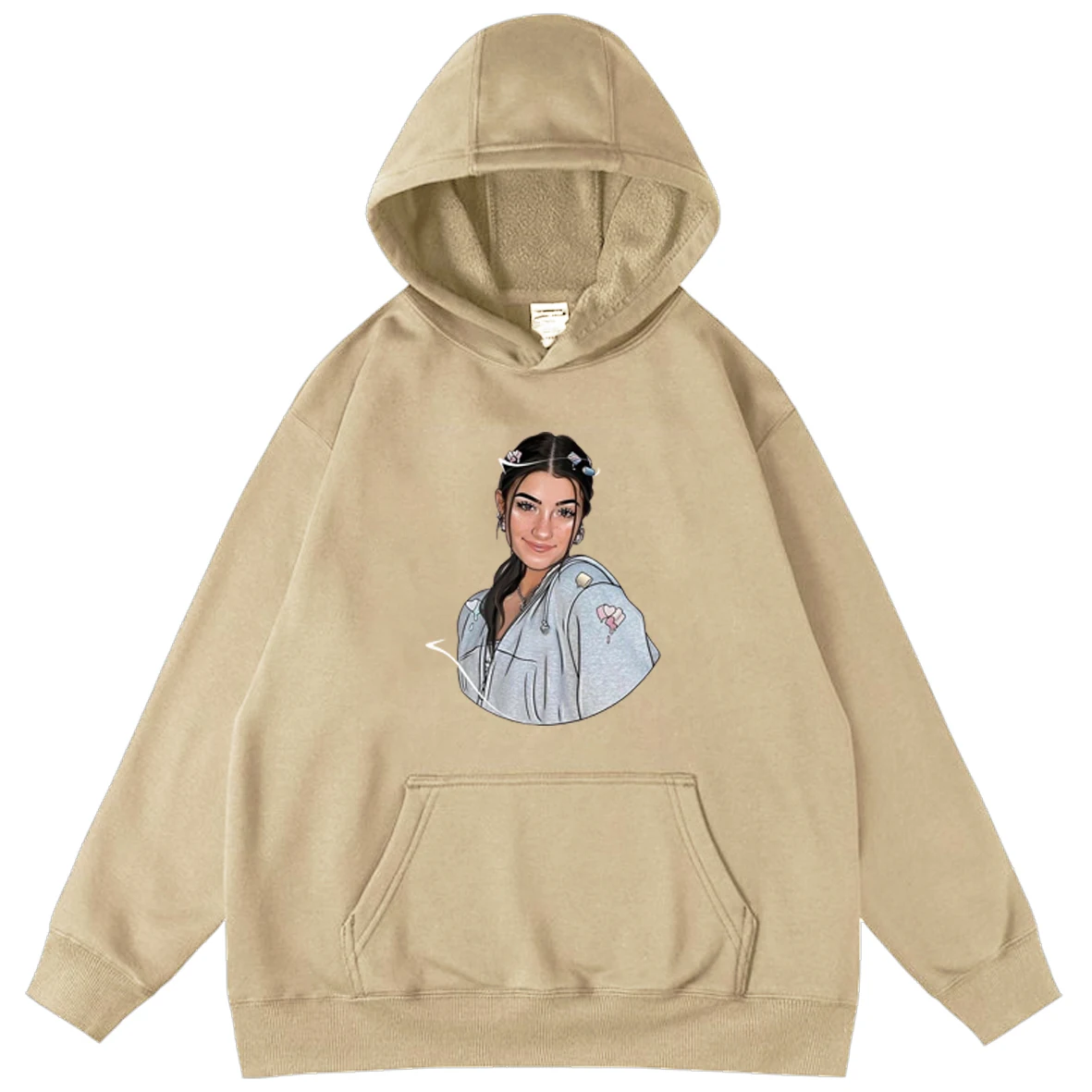 

Charli Damelio Hoodies Men's Sweatshirts Portrait Cartoon Unisex Hooded Sweatshirts Streetwear Popular Style Spring Autumn Hoody