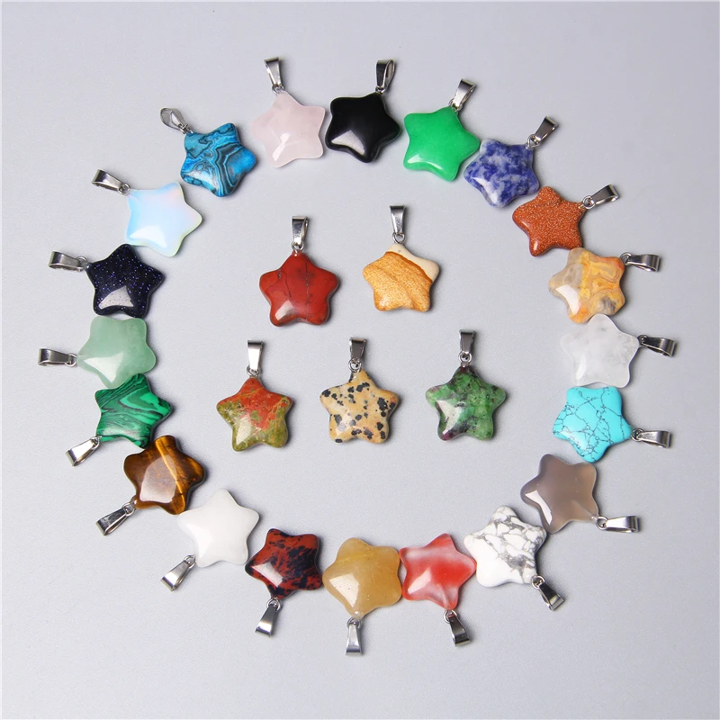 5 шт. новая модная одежда со звездным узором из натурального камня кулон
