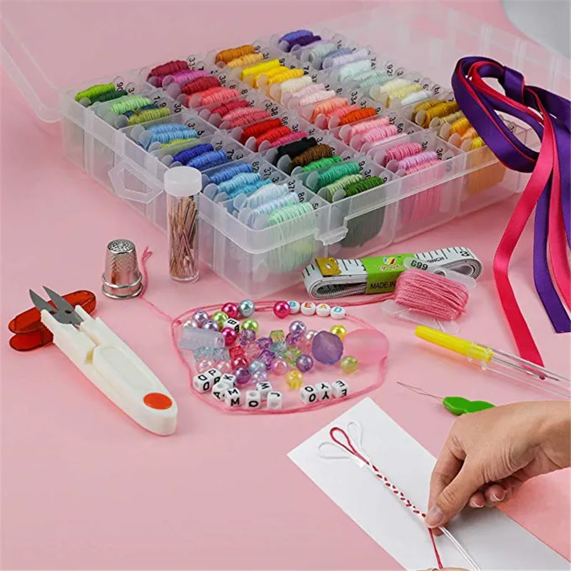 72 цвета шелковые вышивальные нити набор с коробкой для хранения Набор вышивки