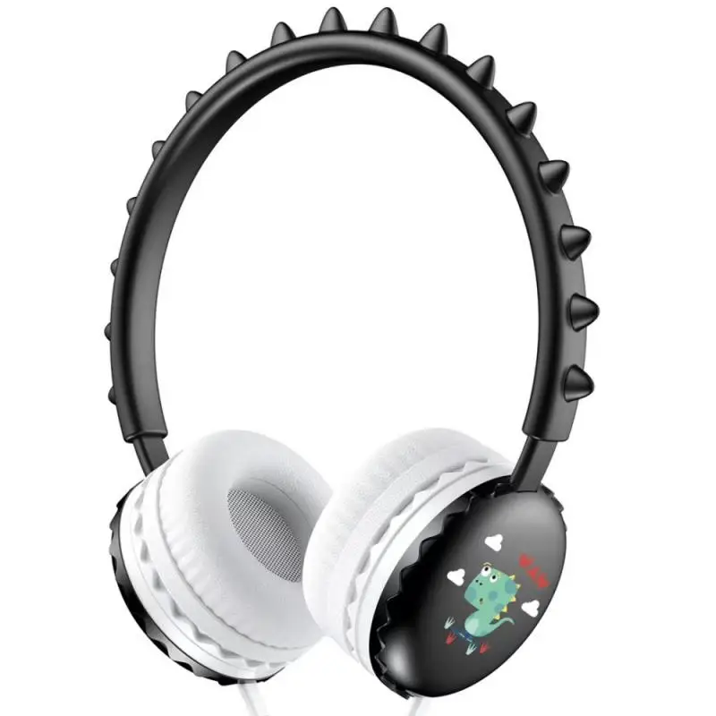 Детские наушники с динозавром проводная гарнитура разъемом 3 5 мм встроенный