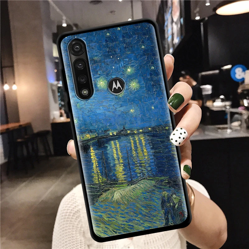 starry night van gogh for moto g8 g9 play e7 plus power lite one fusion e6s edge g stylus phone case silicone shell coque free global shipping
