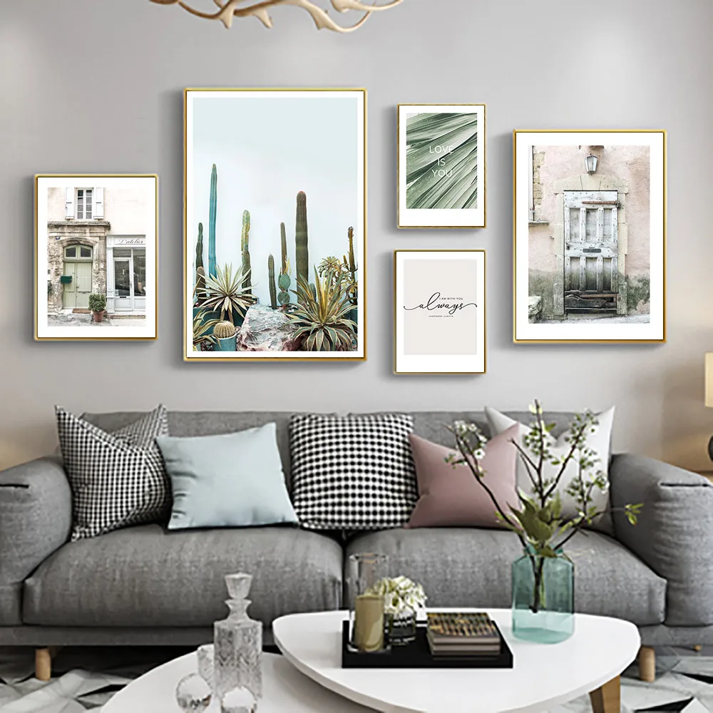 Пейзаж настенная живопись холст картина с зелеными листьями настенные картины