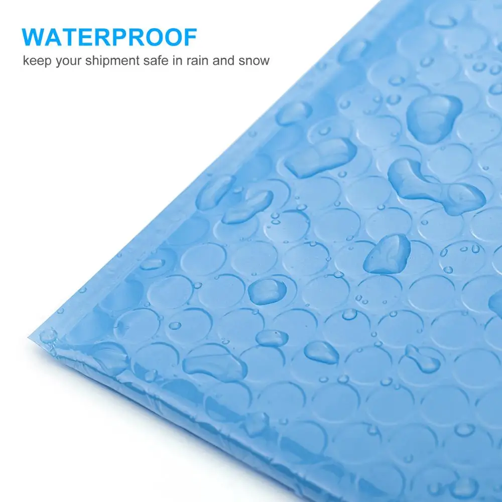 

TONESPAC 190*260mm 10pcs Poly Bubble Mailer Bags Self Seal Shipping Waterproof Padded Envelopes Blue