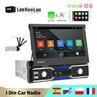 Автомагнитола LeeKooLuu, 1 Din, Android 10,1, 7-дюймовый выдвижной экран, мультимедийный плеер, GPS-навигация, Bluetooth, беспроводная, Carplay