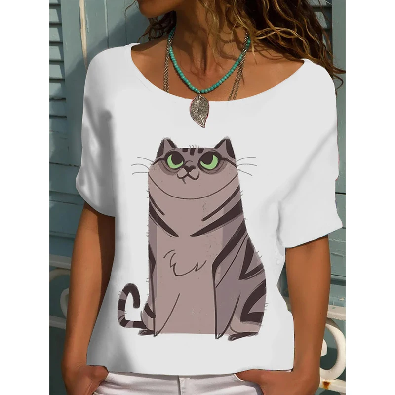 

2021 Y2K Anime Dog Print Women T-shirt Casual Aesthetic Summer Streetwear Vogue Short Sleeve Tops Femme Funny Kawaii Tees Mujer