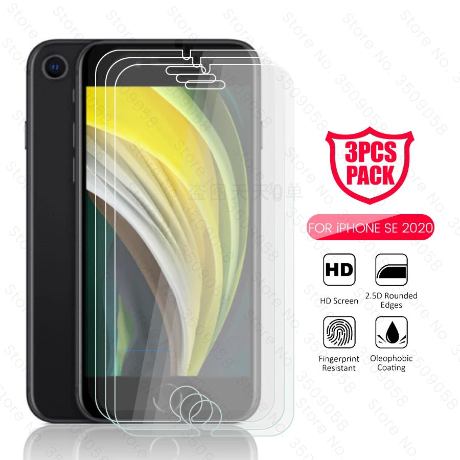 

3pcs protective glass for apple iphone se 2020 glass screen protector tempered glass for iphone se 2 se2 aifon se2020 safty film