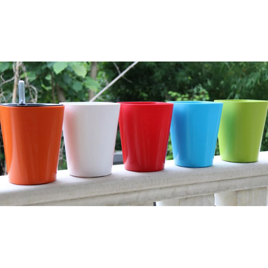 Гладкий 14 см диаметр съемный самополивающийся цветочный горшок квадратный для