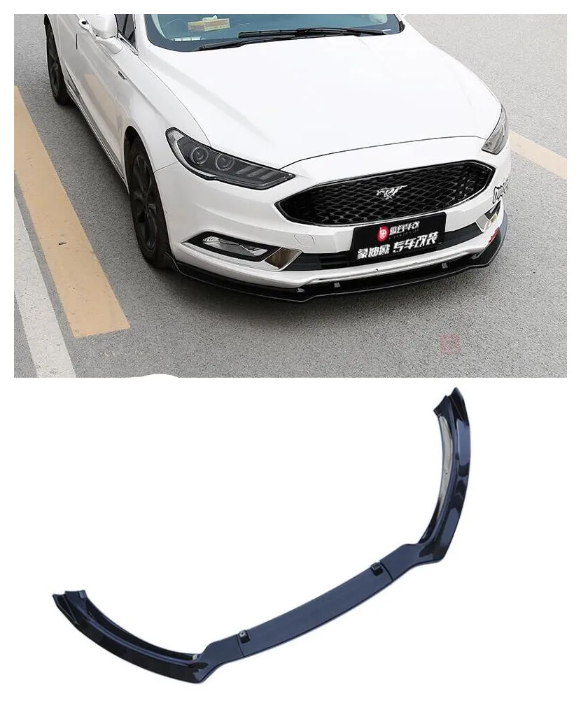 

3Pcs/1Ser ABS Black Car Bumper Front Lip Protector Fits For Ford Mondeo /Fusion 2013 2014 2015 2016 / 2017 2018 2019