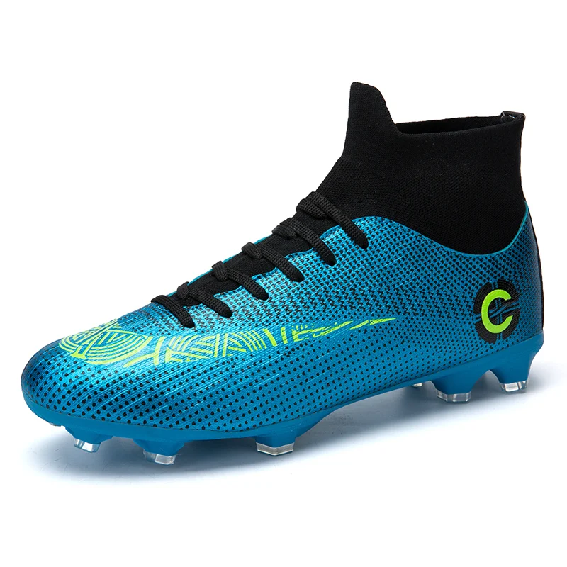Hot Men's High Ankle AG Outdoor Cleats Football Boots Shoes Men Long Spikes Soccer Cleats Kids Men Chuteira Futebol Sneakers