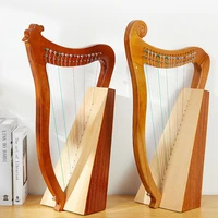 19 string lyre harp high quality lyre portable musical instrument harp 15 strings solid wood veneer lyre stringed instrument