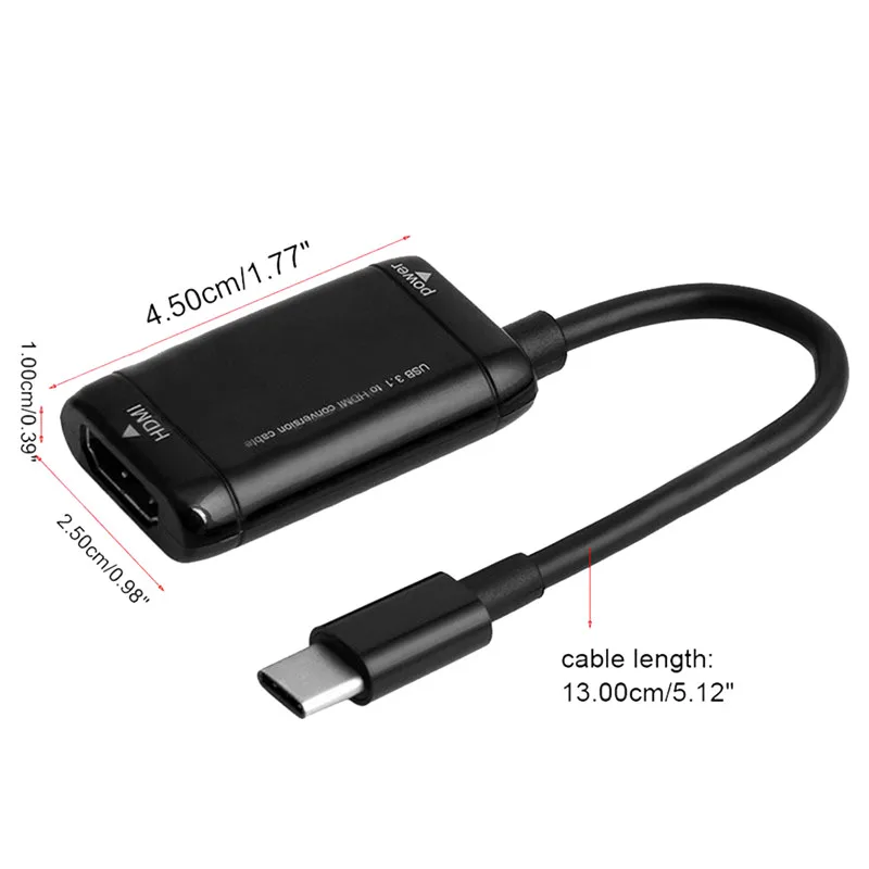 1 шт. 4 5*2 5*1 0 см USB C Тип к HDMI адаптер 3 кабель MHL для телефона Android планшеты