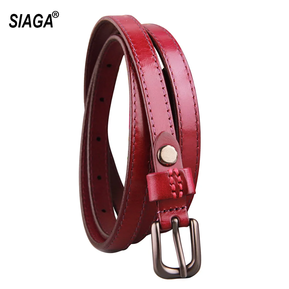 Однотонные ремни из натуральной коровьей кожи простой металлический тонкий