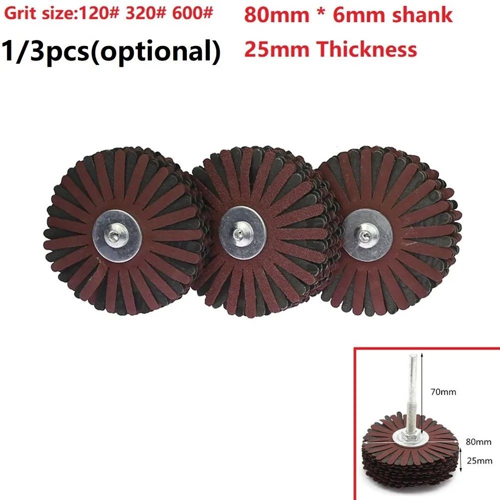 

80*6mm Shaft Mounted Emery Wire Grinding Wheel Radial Abrasive Polishing Brush For Wood Irregular Surface Finish Grinding Wheel