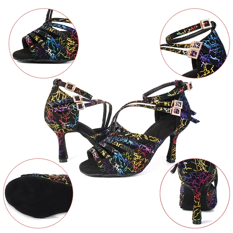 Туфли женские для бальных танцев обувь латинских высокий каблук сальса