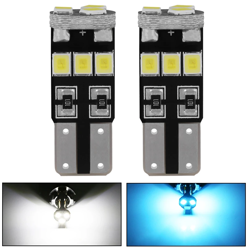 

2 шт., суперъяркие светодиодные лампы T10 W5W WY5W Canbus для автомобиля