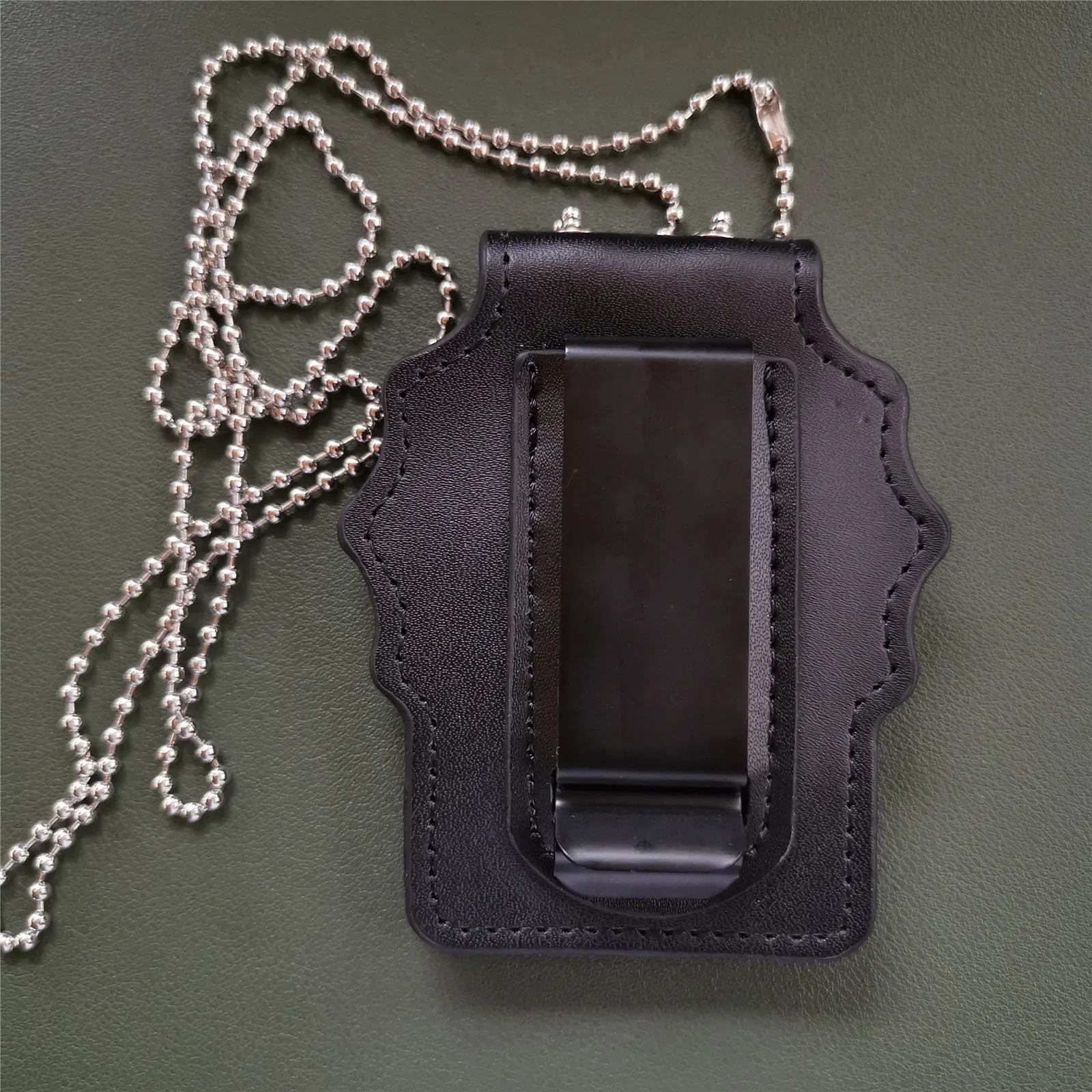 

American NY Embedded Badge Clip, Back Clip and Chest Clip, High-quality Full Leather