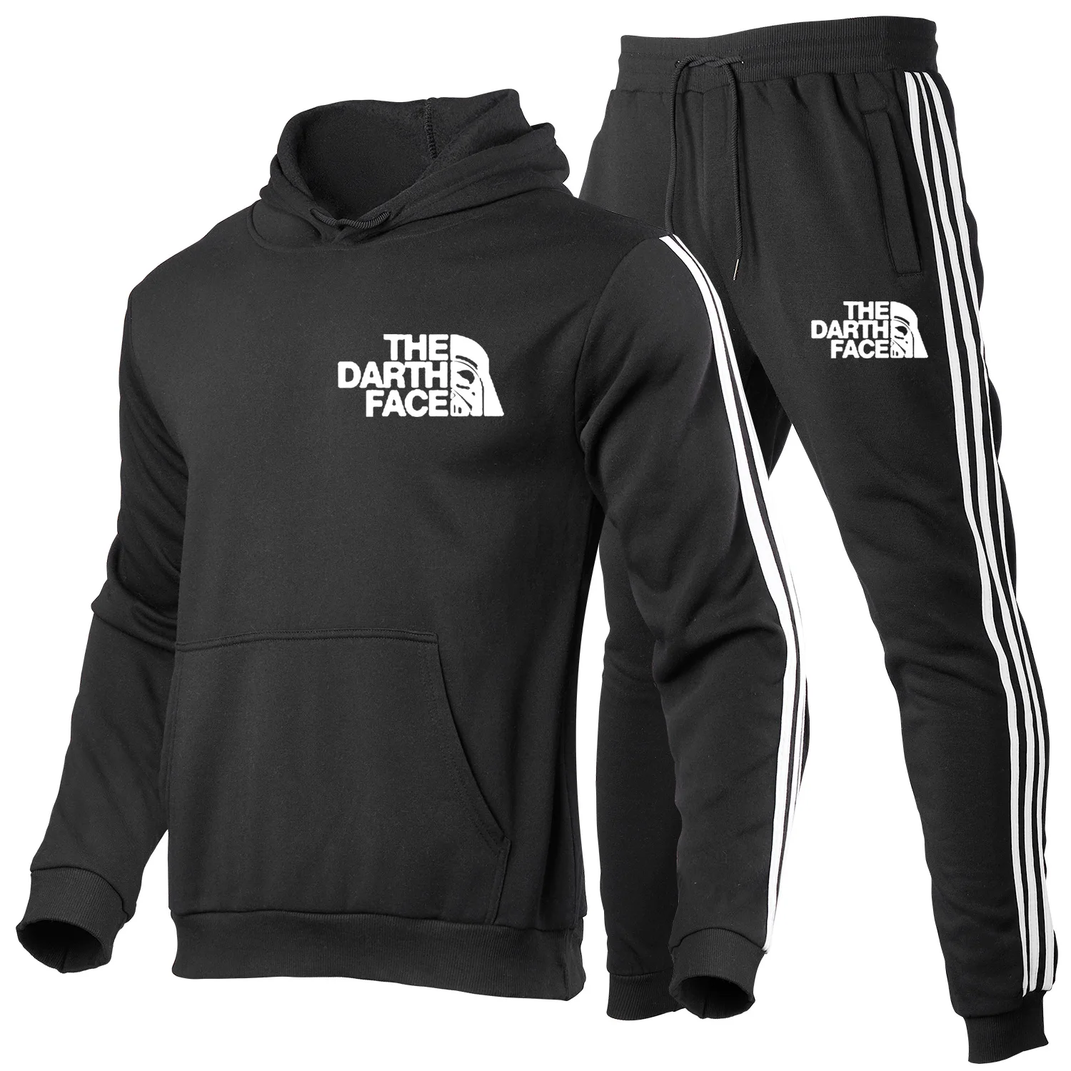 

Autumn and Winter Men's hooded Sweater Suit Track Suit Sweatshirt Wool Hoodie + Sweatpants Jogging Ladies Pullover 3XL