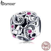 bamoer 925 sterling silver love messenger love bird beads fit women charm bracelets necklaces jewelry accessories scc1014