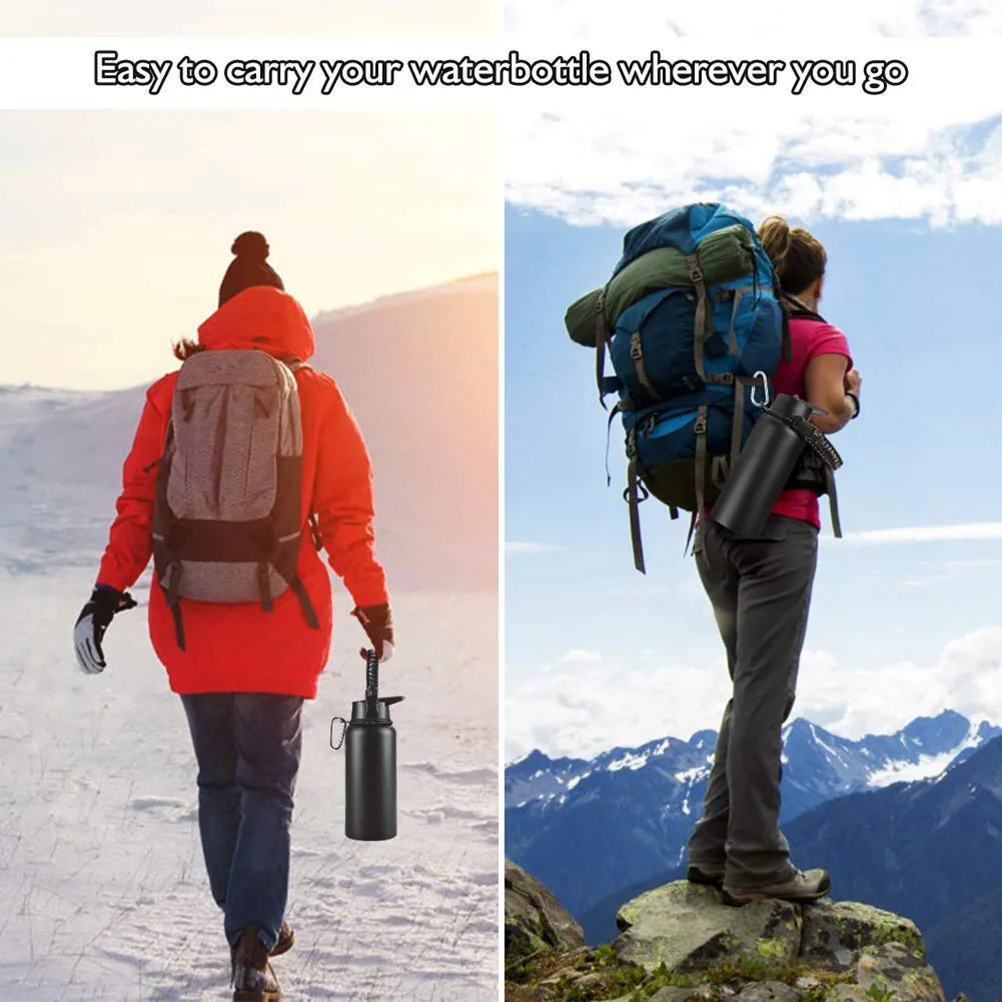 

7 Core Paracord Handle Strap Braided Cup Holder for Outdoor Survival Hiking Travel Fits Wide Mouth Water Bottle Mouth #40